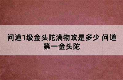 问道1级金头陀满物攻是多少 问道第一金头陀